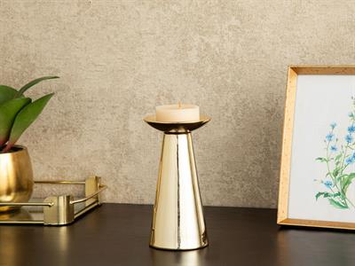 Lucent Свещник Златисто, 9 X 9 X 17 Cm