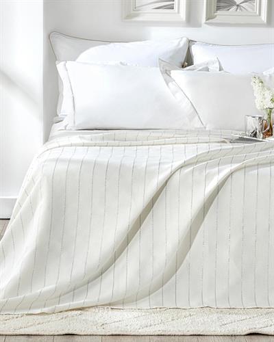Lucent Комплект Пике King Size, Памучен, Бяло-Сребристо, 240 X 220 Cm