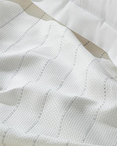 Lucent Комплект Пике King Size, Памучен, Бяло-Сребристо, 240 X 220 Cm