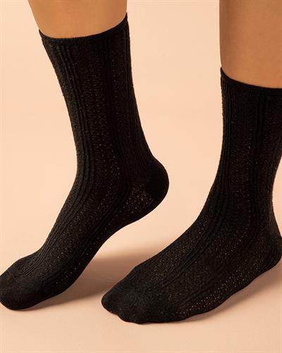 Lucy Чорап С Дълга Дължина Дамски, Памучен, Черно, 36-40
