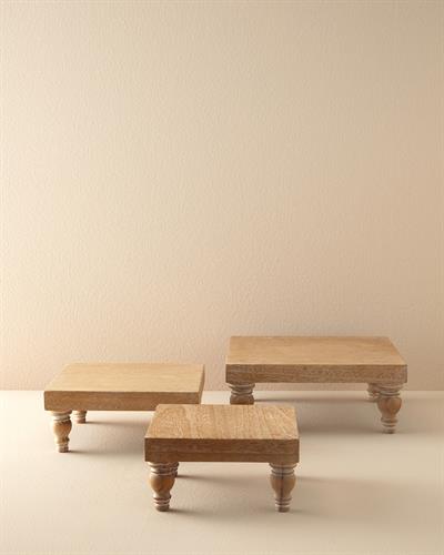 Lukas Декоративен Поднос Дървен 24x24x10 см Натурален