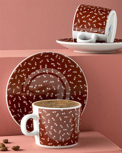 Lulea Сервиз За Кафе 4 Бр. За 2 Души, Порцелан, Бордо Червено, 80 Ml