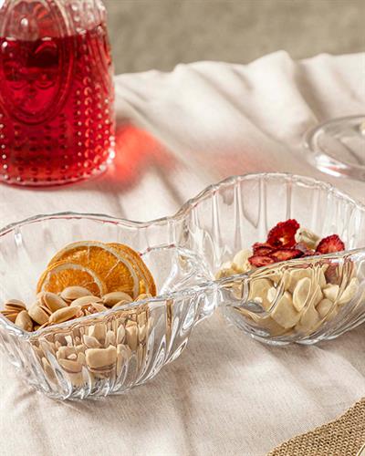 Luly Glass with 2 inserts Appetizers 25 cm Transparent