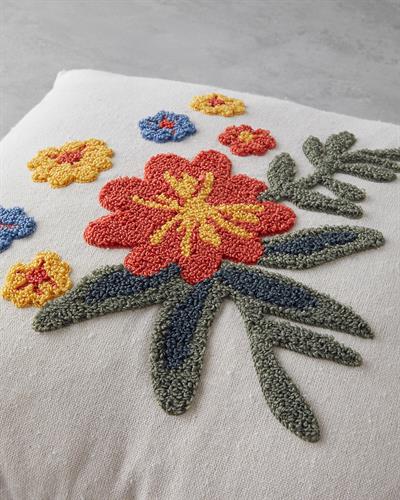 Luna Декоративна Калъфка За Възглавница Punch Nakışlı, Естествен, 45 X 45 Cm