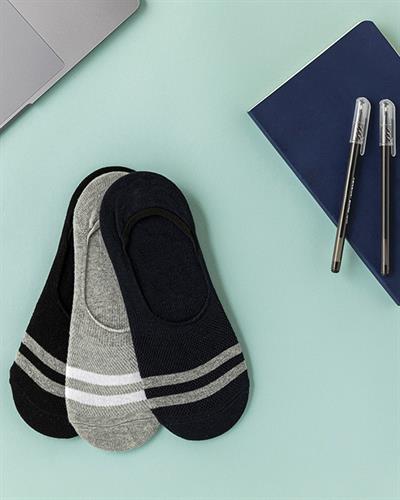 Lupus Чорапи Мъжки 3 Бр., Памучен, Сиво-Бяло, 40-44