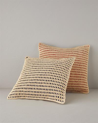Lura Декоративна Възглавница Рафия 45x45 см Натурален