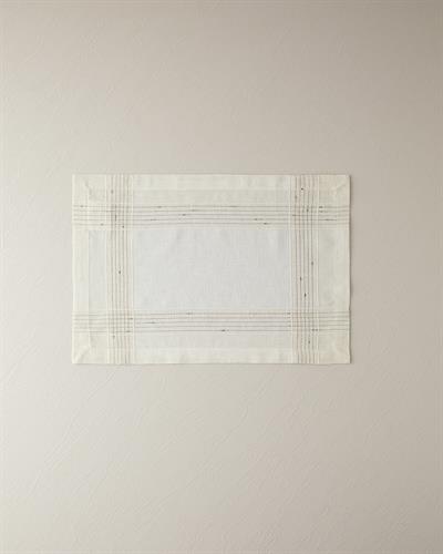 Luxe Linen Look Подложки За Хранене 2 бр. Полиестер 35x50 см Кремаво - Черен