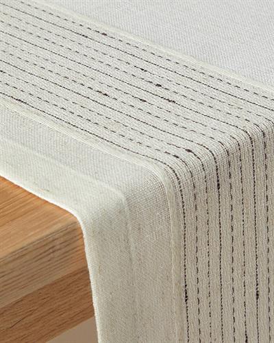 Luxe Linen Look Рънър Полиестер 45x150 см Кремаво - Черен