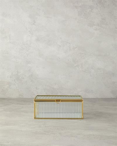 Luxury Glass Decorative Box 20x12x8cm Gold