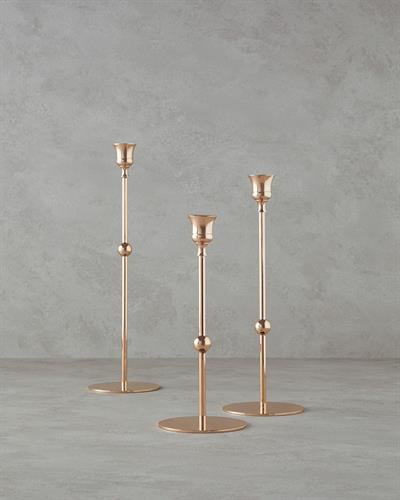 Luxury Свещник 3 бр. Метал 10x34+10x29+10x24 см Златен