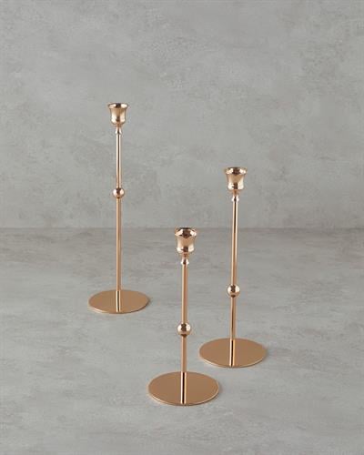 Luxury Свещник 3 бр. Метал 10x34+10x29+10x24 см Златен