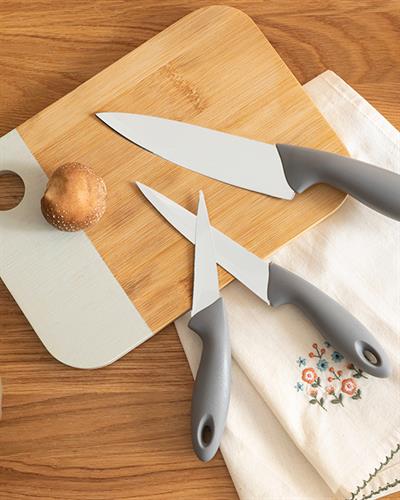 Lydia Steel 3 Set Knife Set 19-22-27 cm Gray