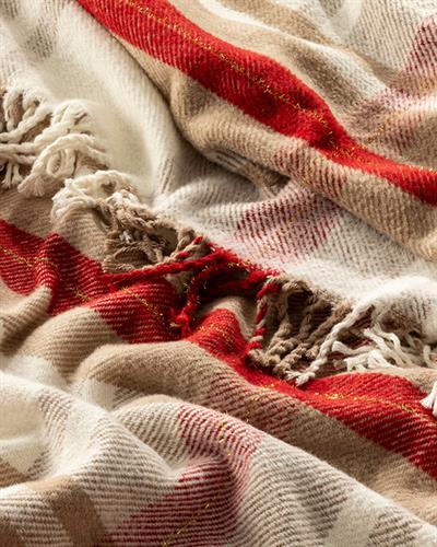 Mackenzie Glitter Cotton For One Person Blanket 150x200 cm Beige-Red.