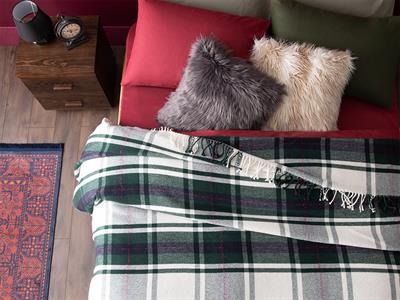 Mackenzie Одеало Двоен Размер, Памучен, Зелено, 200 X 220 Cm