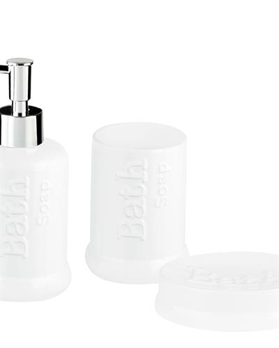 Macy Комплект За Баня 3 Бр., Бяло, 7 X 7 X 18+7 X 7 X 11+11 X 8 X 3 Cm