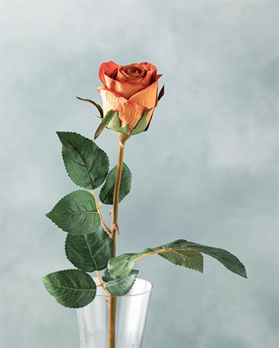 Majestic Rose Изкуствено Цвете Един Стрък 60 см Оранжев