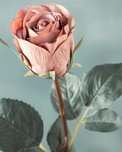 Majestic Rose Една Клонка Изкуствено Цвете Розово, 60 Cm