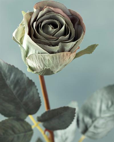 Majestic Rose Една Клонка Изкуствено Цвете Синьо, 60 Cm