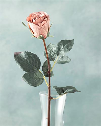 Majestic Rose Една Клонка Изкуствено Цвете Розово, 60 Cm