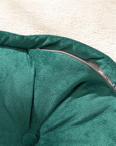 Malta Round Декоративен Пуф Кадифе, Петролово Зелено, 60 Cm