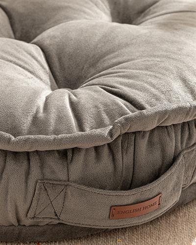 Malta Round Декоративен Пуф Кадифе, Антрацит, 60 Cm