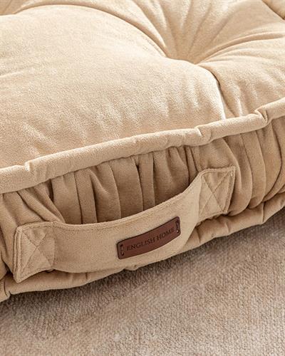 Malta Square Декоративен Пуф Кадифе, Светлокафяво., 60 X 60 X 14 Cm