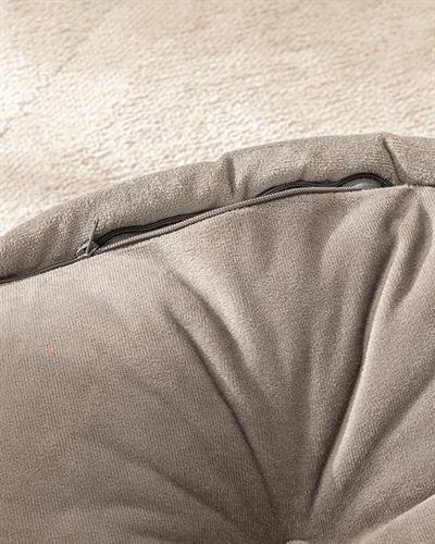 Malta Square Декоративен Пуф Кадифе, Сиво, 60 X 60 X 14 Cm