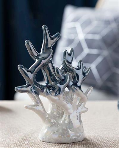 Marbled Blue Декоративен Предмет Порцелан, Синьо, 10,6 X 5,8 X 14,6 Cm