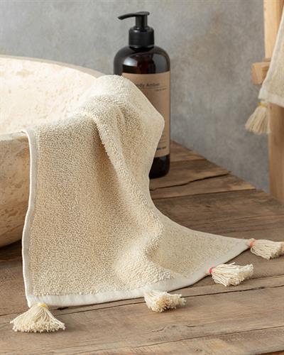 Mariee Кърпа За Ръце С пискюли Памучен 30x40 см Бежов