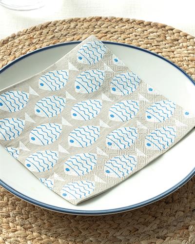 Marine 1 Хартийни Салфетки 20 Бр., Бежово, 33 X 33 Cm