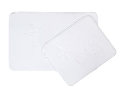 Marine ПОСТЕЛКА ЗА БАНЯ КО С нехлъзгащ се гръб 60x90cm+50x60cm White