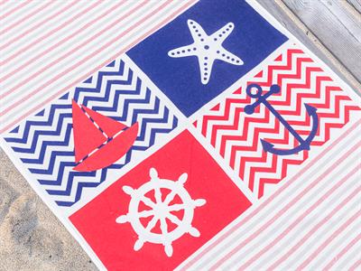 Marine ПЛАЖНА ХАВЛИЯ Щампа на парче 70x150 cm White