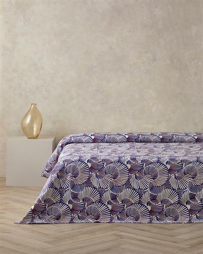 Marine Mosaic Одеяло Пике Единичен С щампа 150x220 см Морскосин - Оранжев