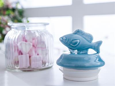 Marine КУТИЯ ЗА СЪХРАНЕНИЕ Stoneware 11x18 cm Blue.