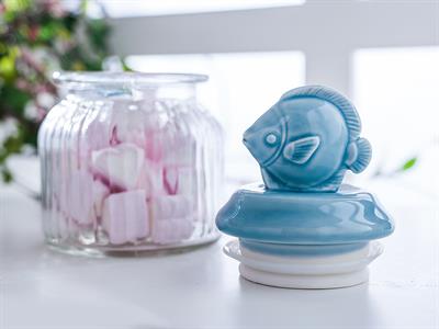 Marine КУТИЯ ЗА СЪХРАНЕНИЕ Stoneware 11x18 cm Light Blue