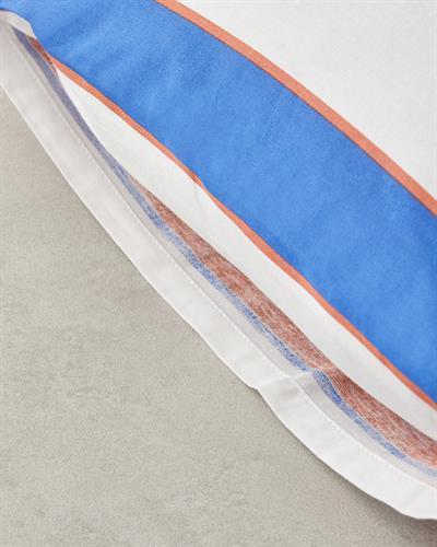 Marine Stripe Cotton 2 pcs Pillow Case 50x70 cm Navy Blue - Orange