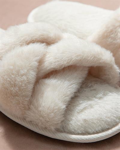 Marissa Пантофи За Дома Дамски, Плюш, Екру, 40