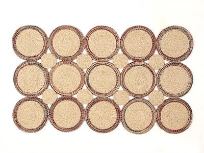 Marius Jute Decorative Jute Carpet 90x150 cm Natural - Burgundy