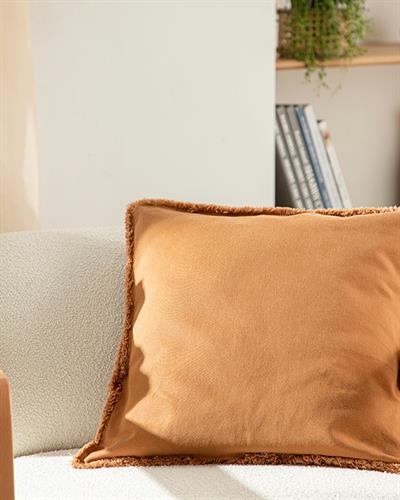 Marsilya Декоративна Калъфка За Възглавница Акрилен Плюш, Горчица, 45 X 45 Cm