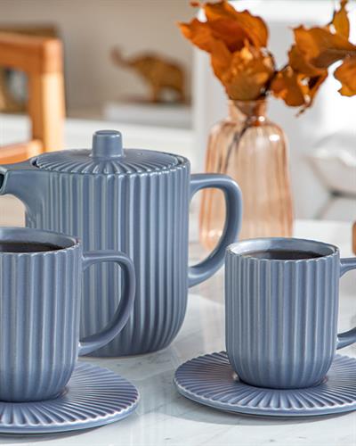 Martinez Демлик Сервиз Керамика, Синьо, 1000 Ml + 300 Ml