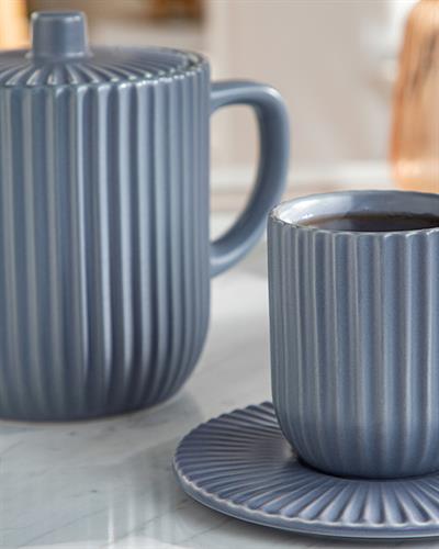 Martinez Демлик Сервиз Керамика, Синьо, 1000 Ml + 300 Ml