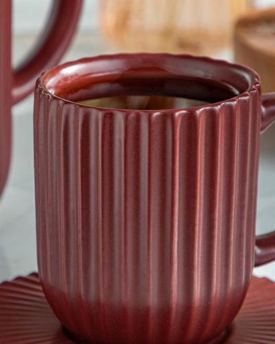 Martinez Демлик Сервиз Керамика, Бордо Червено, 1000 Ml + 300 Ml