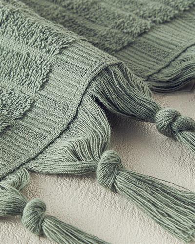 Marvin Кърпа За Ръце С ресни Памучен 30x45 см Зелен