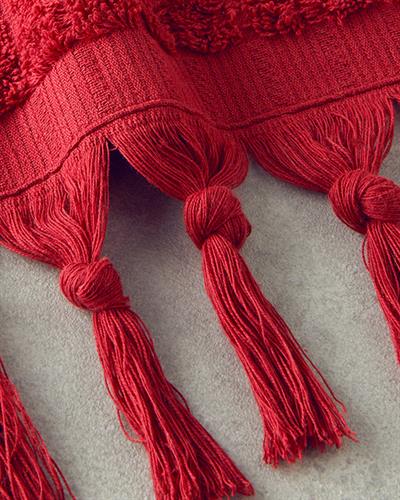 Marvin Кърпа За Лице С ресни Памучен 50x80 см Червен