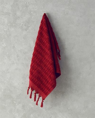 Marvin Кърпа За Лице С ресни Памучен 50x80 см Червен