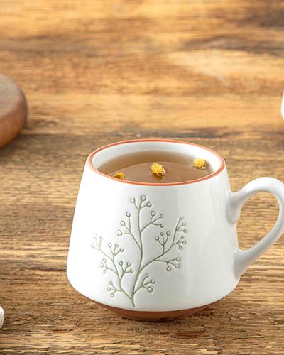 Maskros Чаша Керамика, Кремово-Зелено, 340 Ml