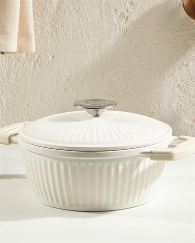 Master Cast Тенджера Дълбок Алуминиева отливка 20 см Кремав