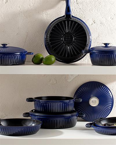 Master Cast Тенджера Дълбок Алуминиева отливка 20 см Морскосин