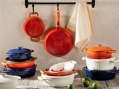 Master Cast Aluminum Casting Shallow Frying Pan 20 cm Orange,