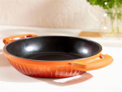 Master Cast Aluminum Casting Shallow Frying Pan 20 cm Orange,